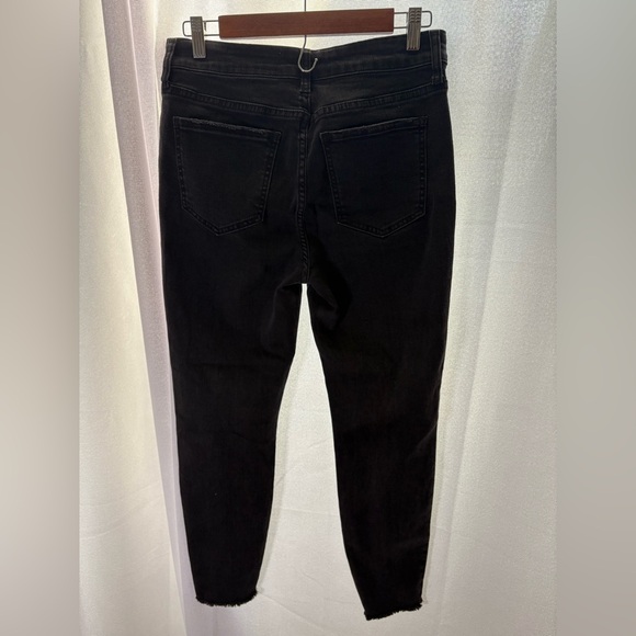 Pistola Jeans Womens Size 30 Black High Waisted Button Fly Raw Hem Grunge 504 - Picture 4 of 7